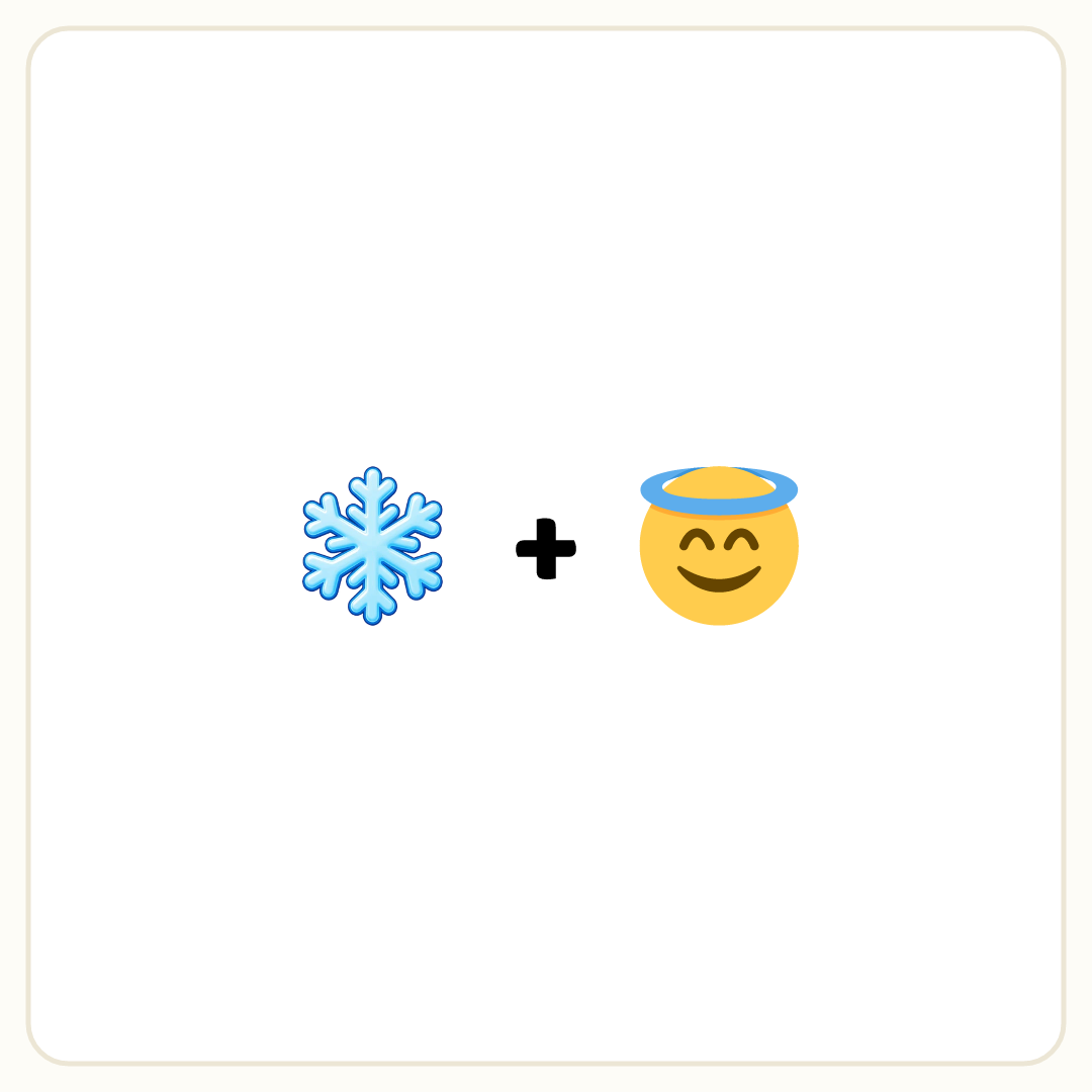 Rebus puzzle: a picture of a snowflake, then the symbol &quot;+&quot;, then a picture of an angel
