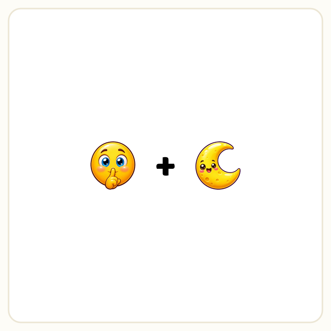 Rebus puzzle: a picture of a hush, then the symbol &quot;+&quot;, then a picture of a moon