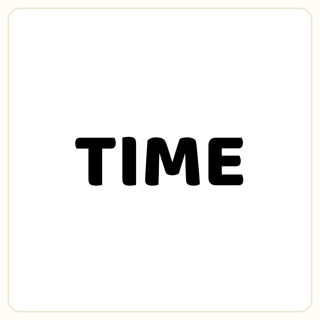 Rebus puzzle: the word &quot;TIME&quot; printed very large