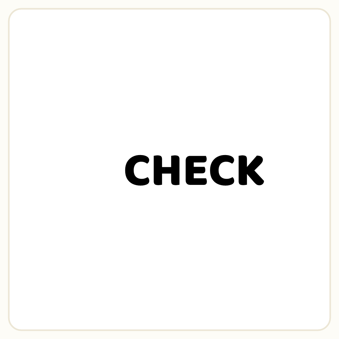 Rebus puzzle: a deliberate blank space, then the word &quot;CHECK&quot;