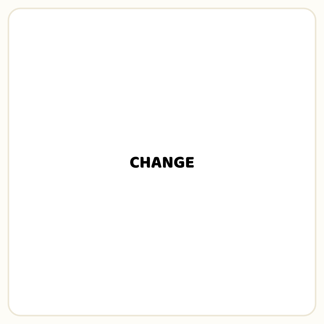 Rebus puzzle: the word &quot;CHANGE&quot; printed small