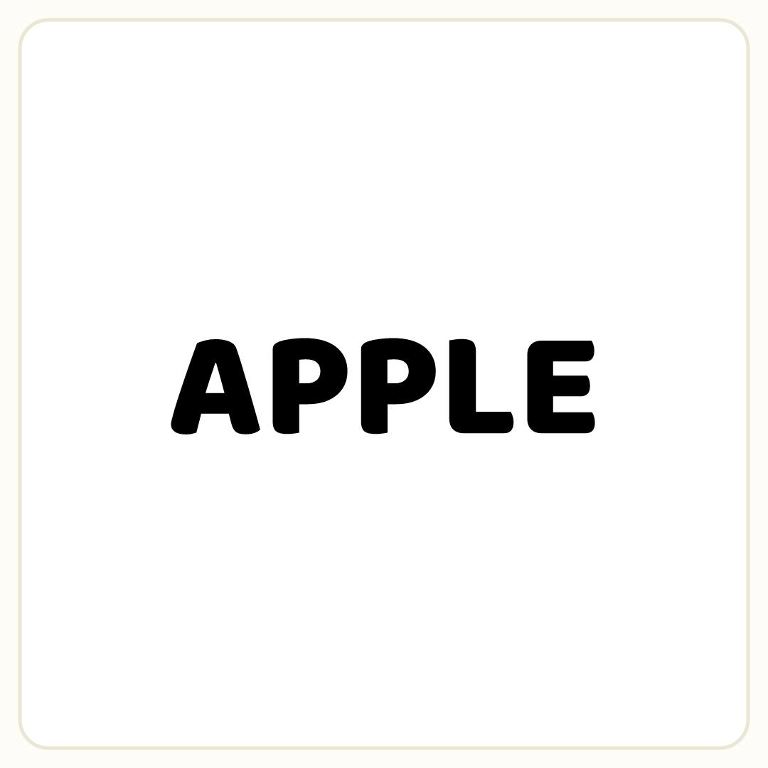 Rebus puzzle: the word &quot;APPLE&quot; printed very large