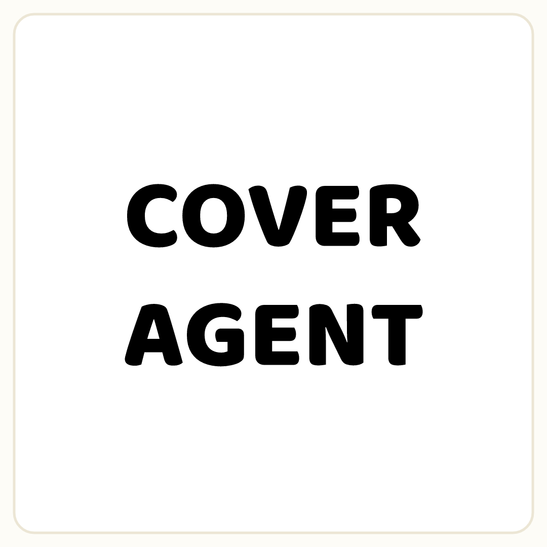 Rebus puzzle: the word &quot;COVER&quot;, printed directly above the word &quot;AGENT&quot;