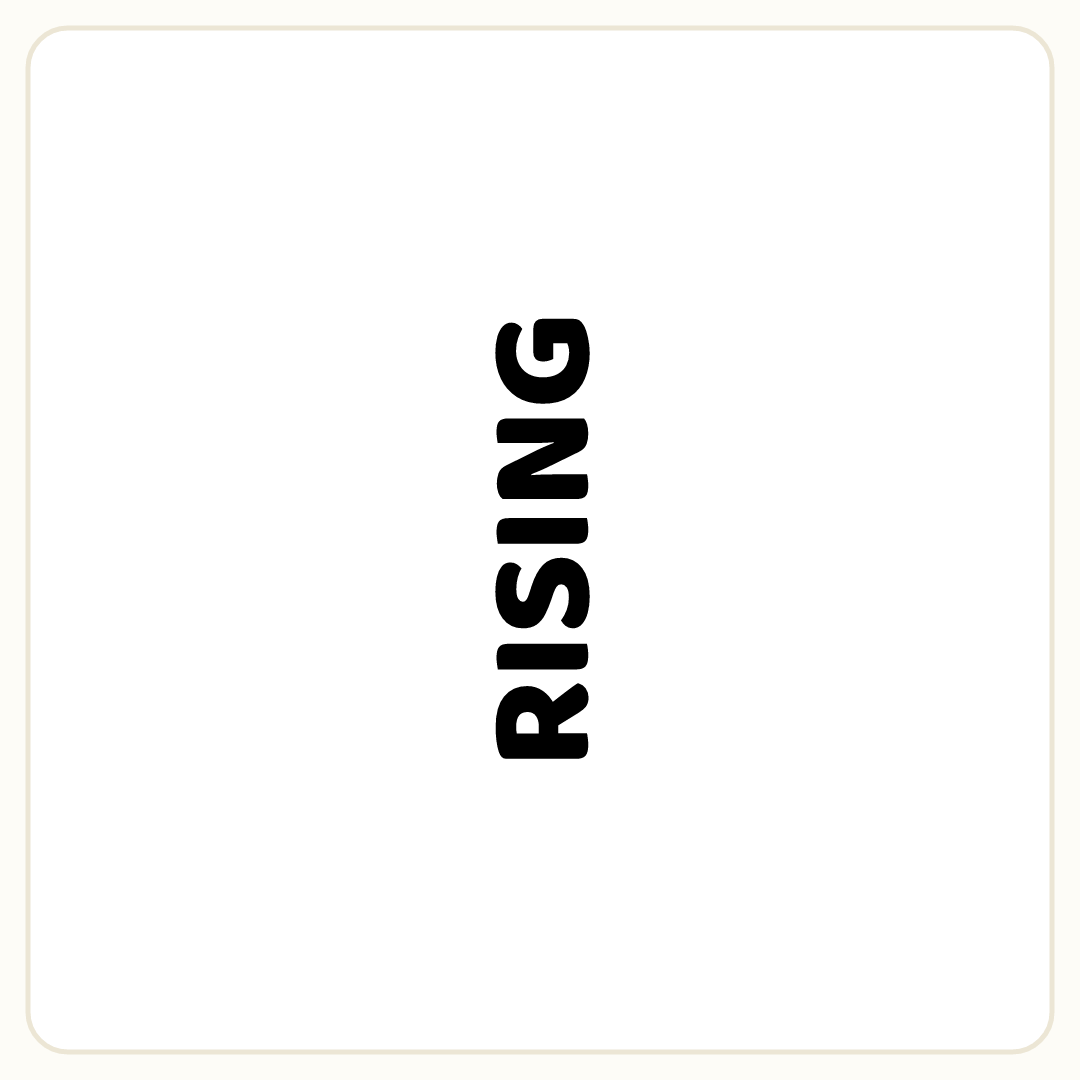 Rebus puzzle: the word &quot;RISING&quot; rotated so it reads upward