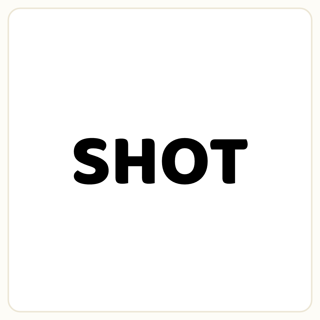Rebus puzzle: the word &quot;SHOT&quot; printed very large
