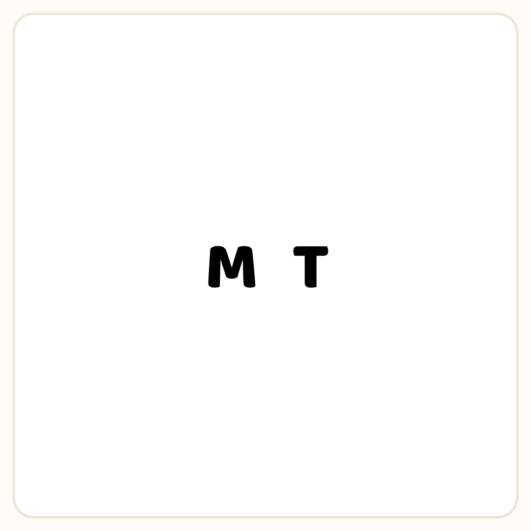 Rebus puzzle: the word &quot;M&quot;, then the word &quot;T&quot;