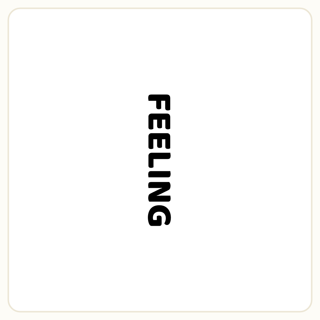 Rebus puzzle: the word &quot;FEELING&quot; rotated so it reads downward