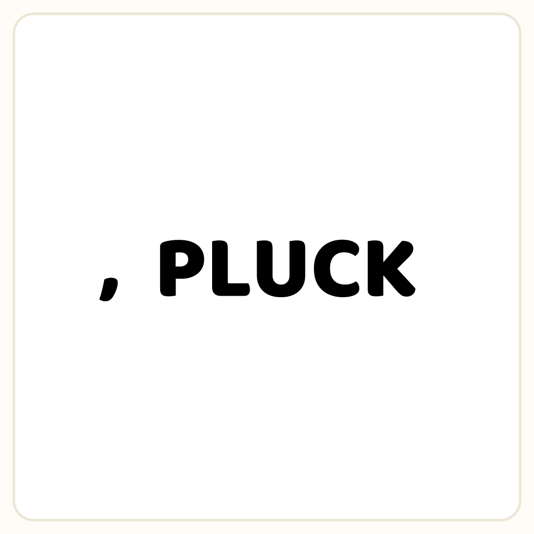 Rebus puzzle: the symbol &quot;,&quot;, then the word &quot;PLUCK&quot;