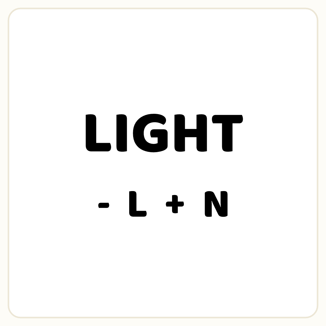Rebus puzzle: the word &quot;LIGHT&quot;, printed directly above the symbol &quot;-&quot;, then the word &quot;L&quot;, then the symbol &quot;+&quot;, then the word &quot;N&quot;