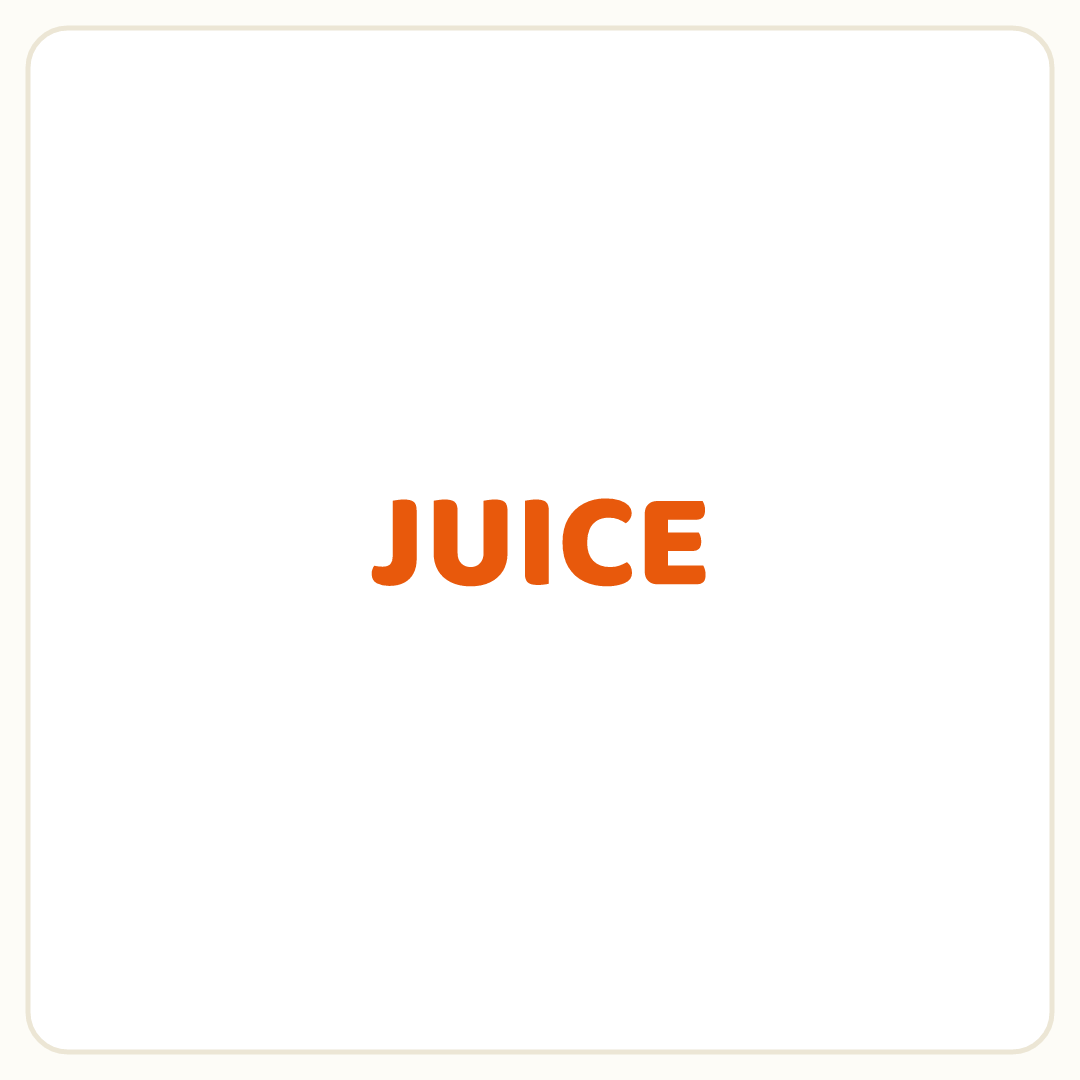 Rebus puzzle: the word &quot;JUICE&quot; printed in orange ink