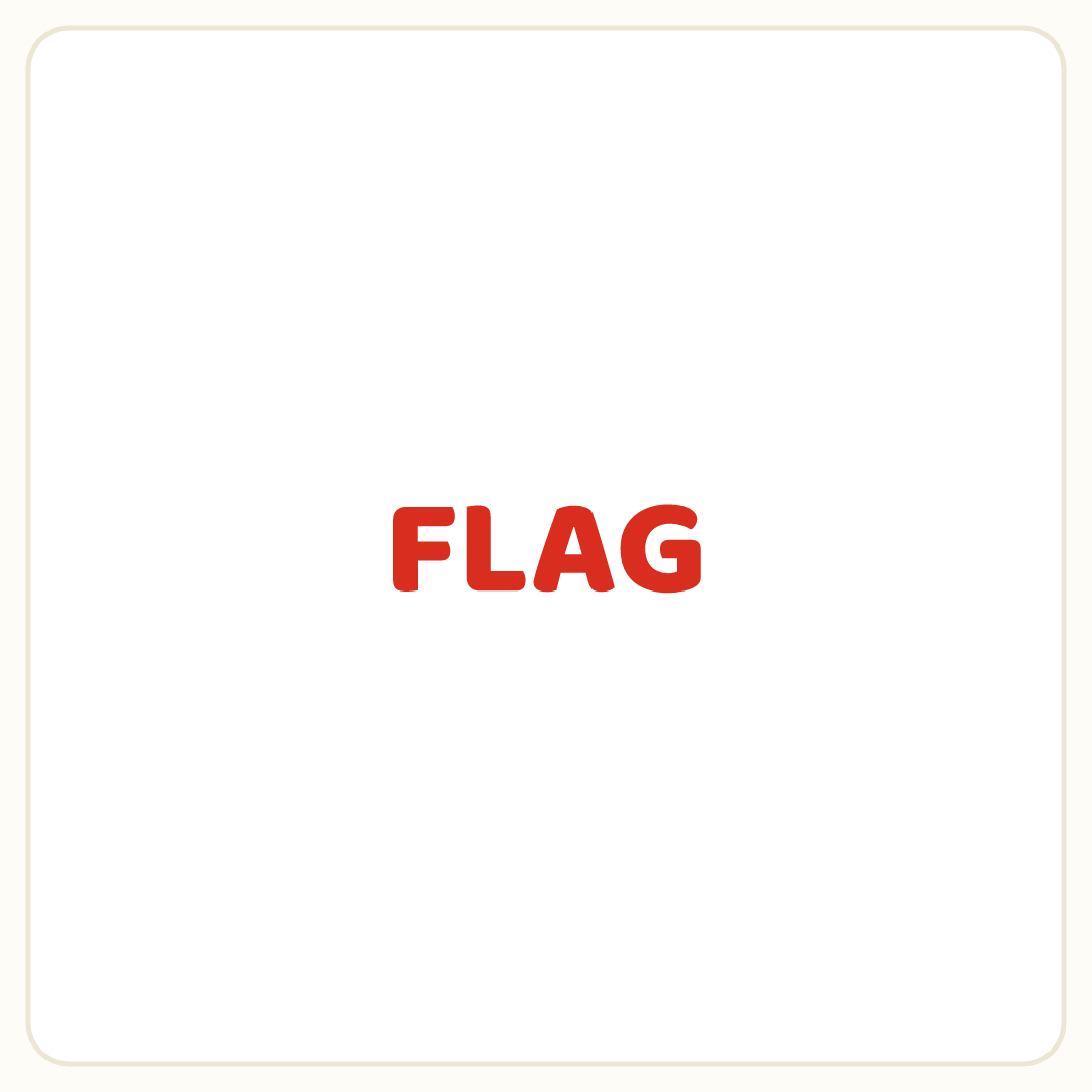 Rebus puzzle: the word &quot;FLAG&quot; printed in red ink