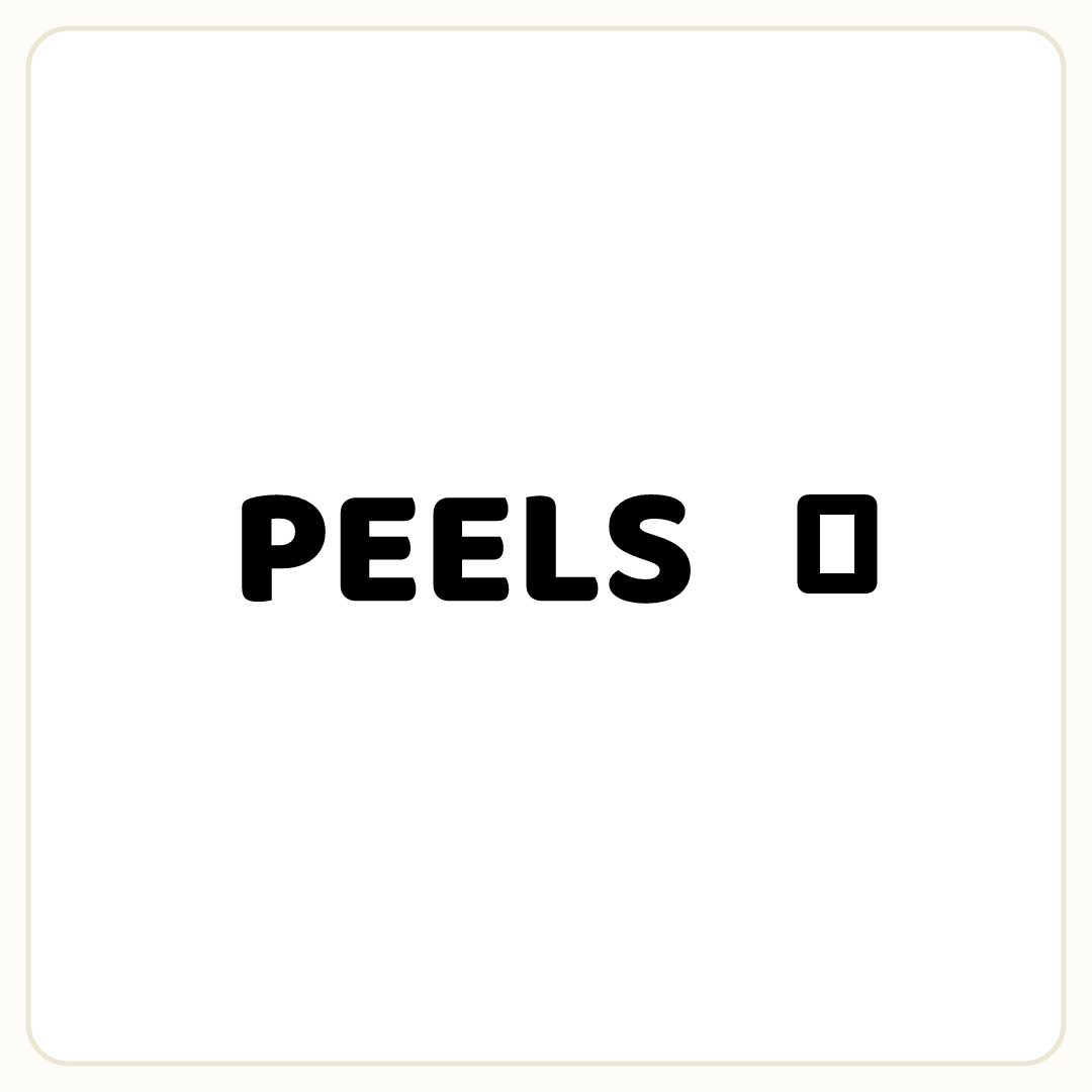 Rebus puzzle: the word &quot;PEELS&quot;, then the symbol &quot;←&quot;