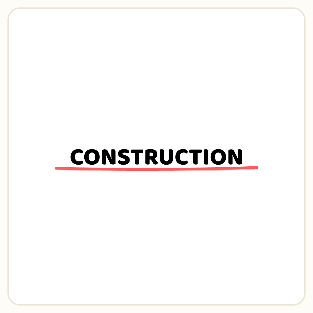 Rebus puzzle: the word &quot;CONSTRUCTION&quot; underlined