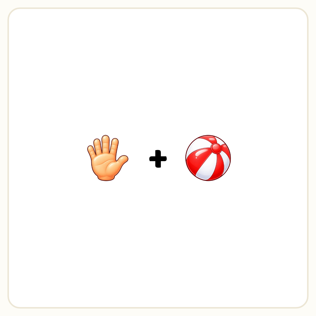 Rebus puzzle: a picture of a hand, then the symbol &quot;+&quot;, then a picture of a ball