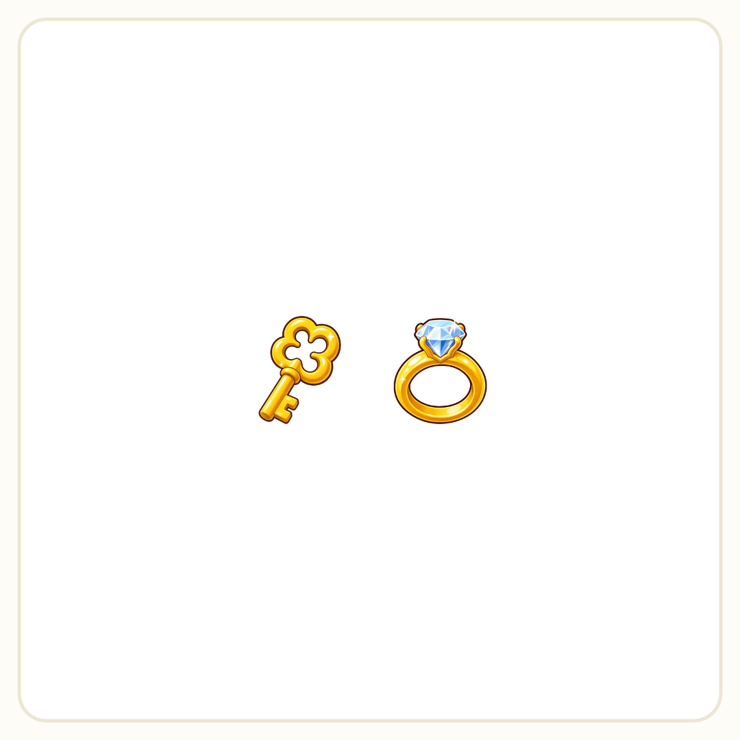 Rebus puzzle: a picture of a key, then a picture of a ring