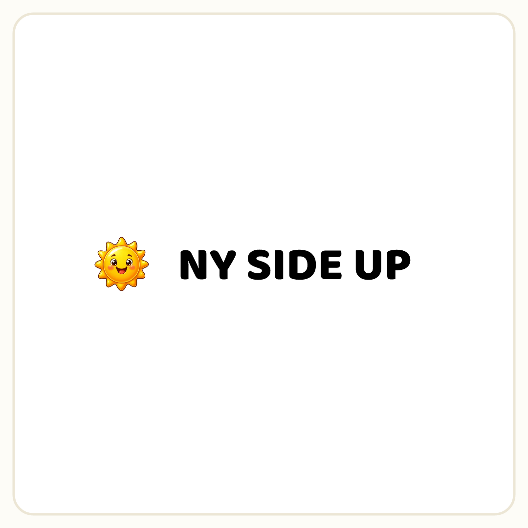Rebus puzzle: a picture of a sun, then the word &quot;NY SIDE UP&quot;