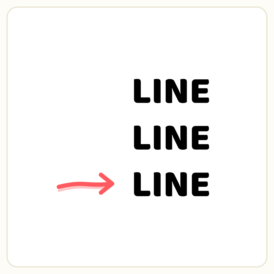 Rebus puzzle: the word &quot;LINE&quot; repeated 3 times in a column; a pencil arrow points at copy number 3