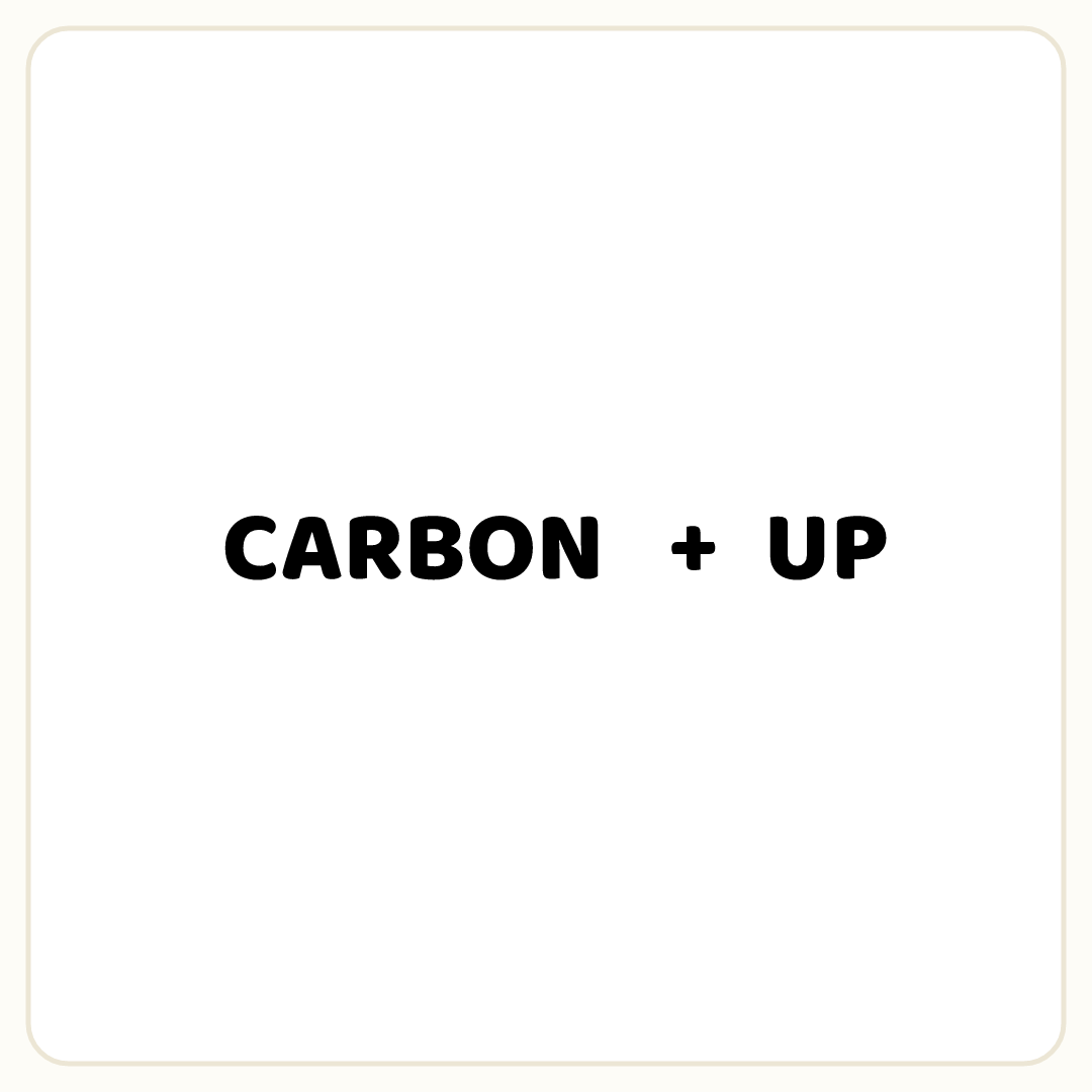 Rebus puzzle: the word &quot;CARBON&quot;, then the symbol &quot;+&quot;, then the word &quot;UP&quot;