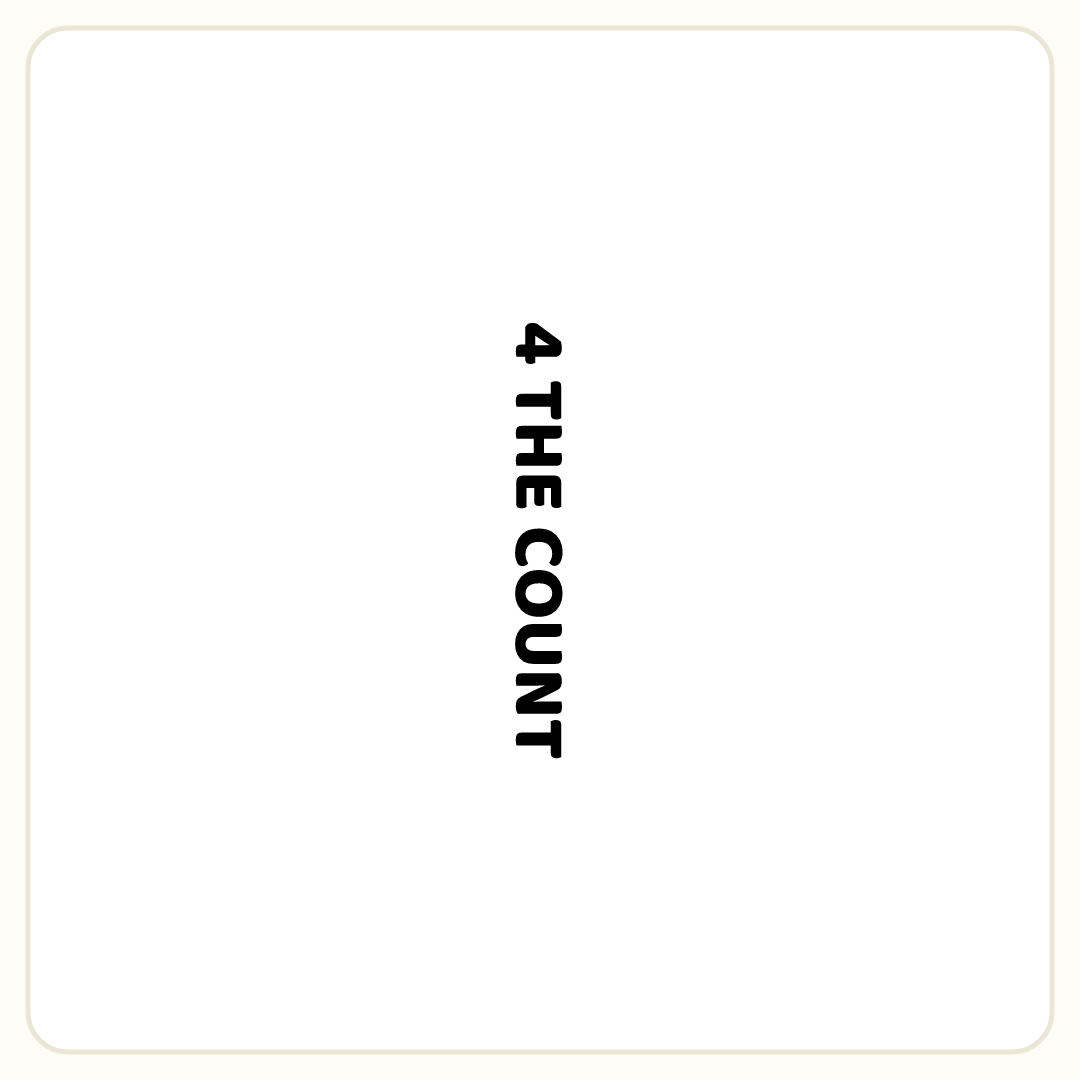 Rebus puzzle: the word &quot;4 THE COUNT&quot; rotated so it reads downward