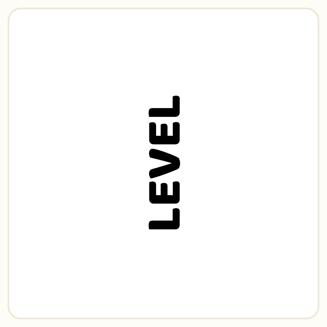 Rebus puzzle: the word &quot;LEVEL&quot; rotated so it reads upward