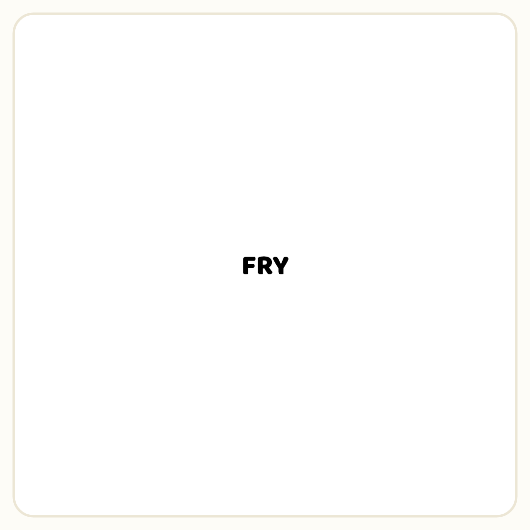 Rebus puzzle: the word &quot;FRY&quot; printed small