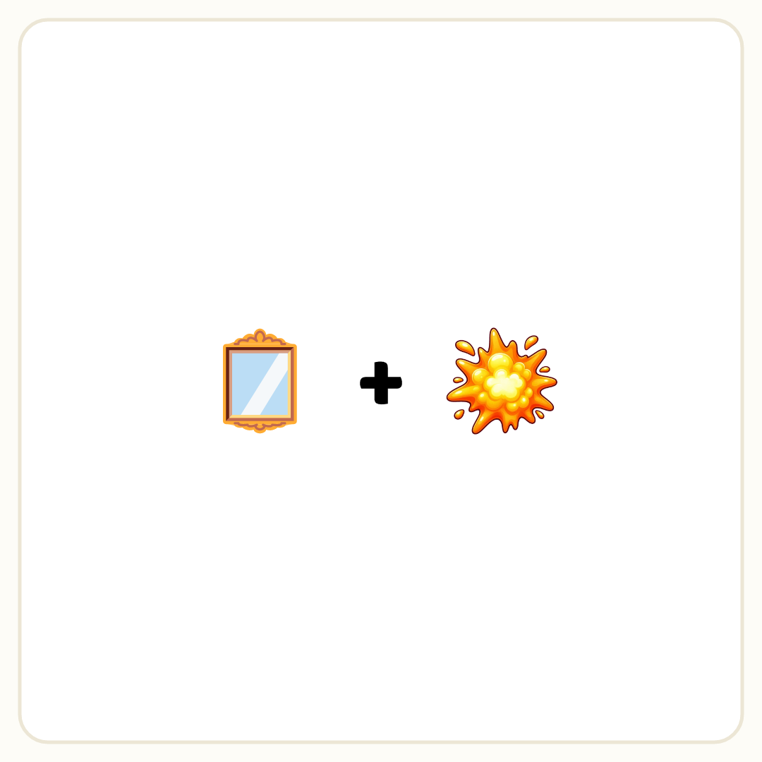 Rebus puzzle: a picture of a mirror, then the symbol &quot;+&quot;, then a picture of a boom