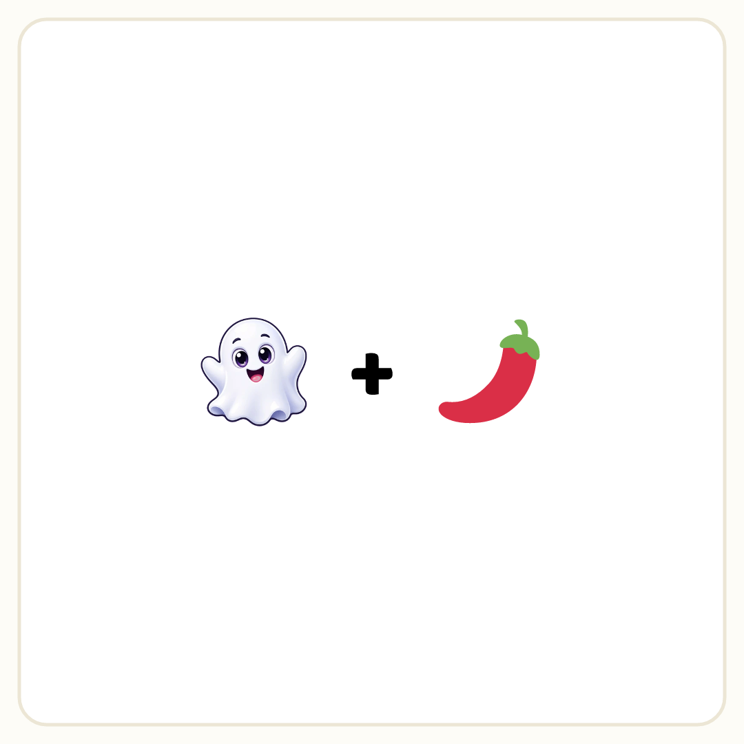Rebus puzzle: a picture of a ghost, then the symbol &quot;+&quot;, then a picture of a pepper