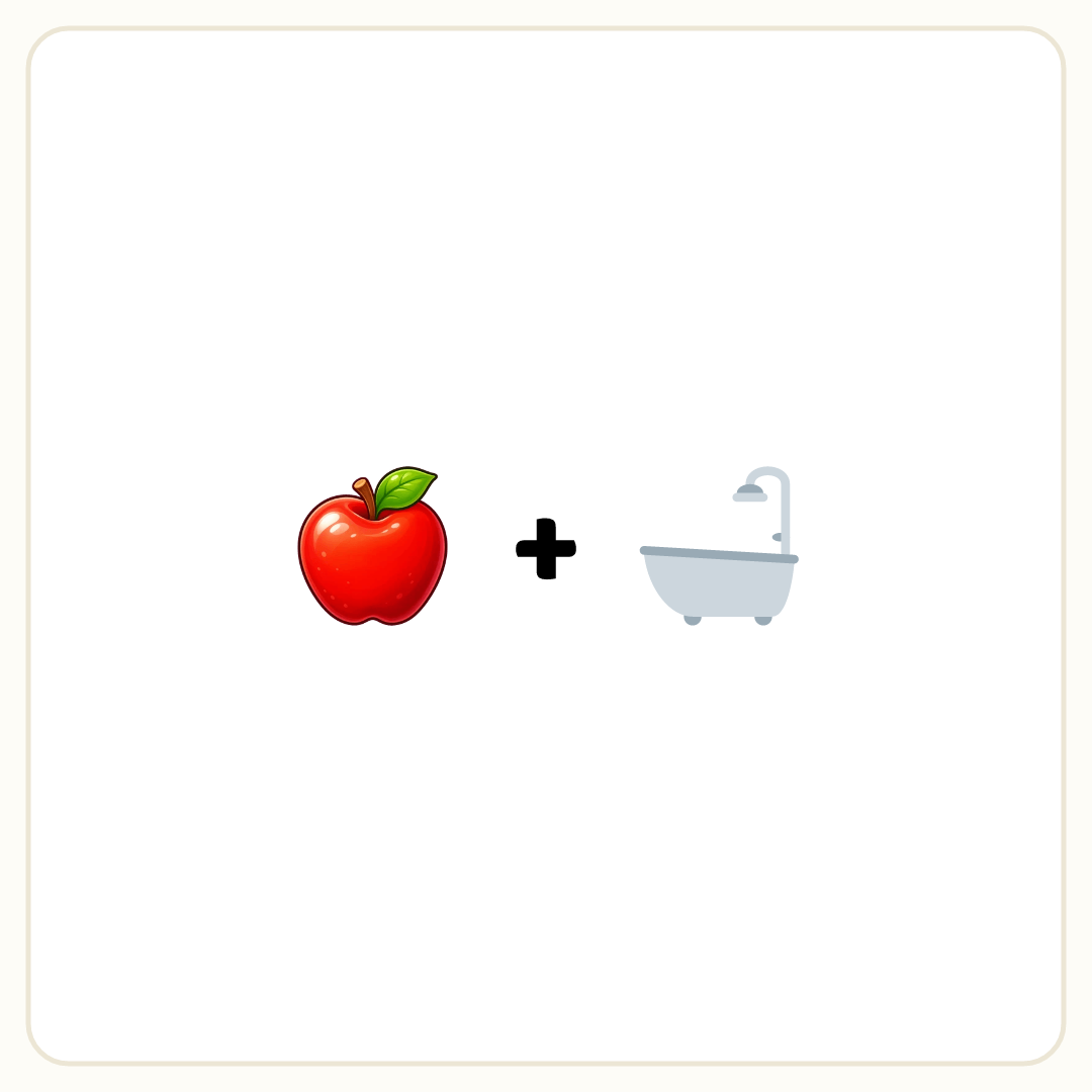 Rebus puzzle: a picture of an apple, then the symbol &quot;+&quot;, then a picture of a bath