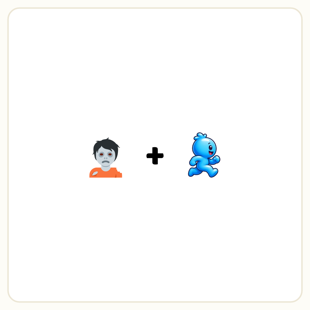 Rebus puzzle: a picture of a zombie, then the symbol &quot;+&quot;, then a picture of a walk