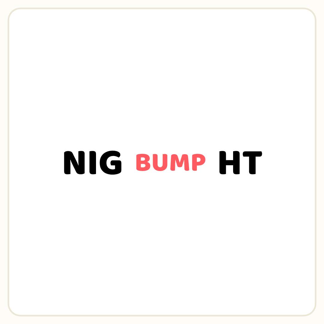 Rebus puzzle: the word &quot;BUMP&quot; printed small placed inside the word &quot;NIGHT&quot; (splitting it after letter 3)