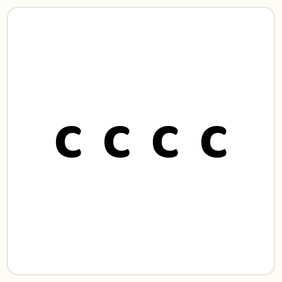 Rebus puzzle: the word &quot;C&quot; printed very large repeated 4 times in a row