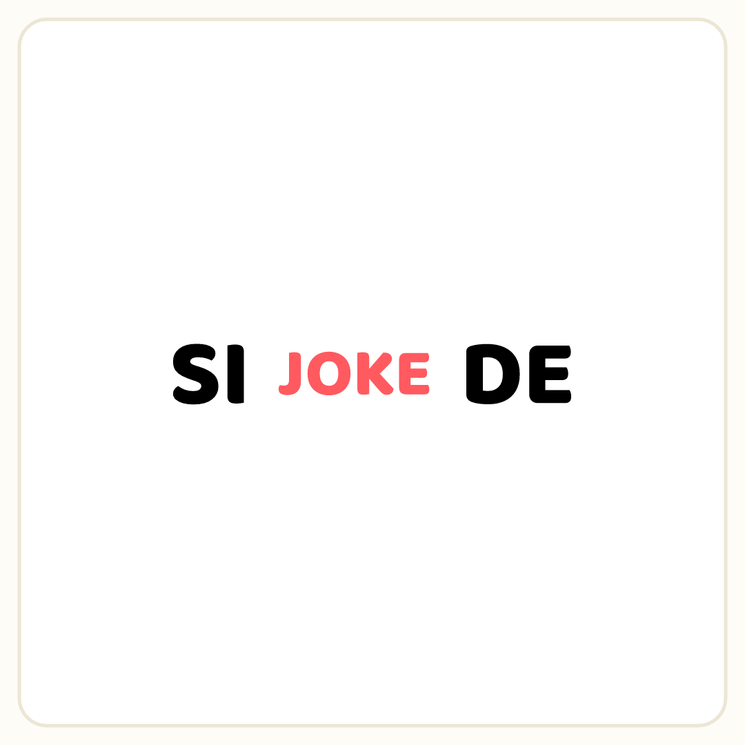 Rebus puzzle: the word &quot;JOKE&quot; printed small placed inside the word &quot;SIDE&quot; (splitting it after letter 2)