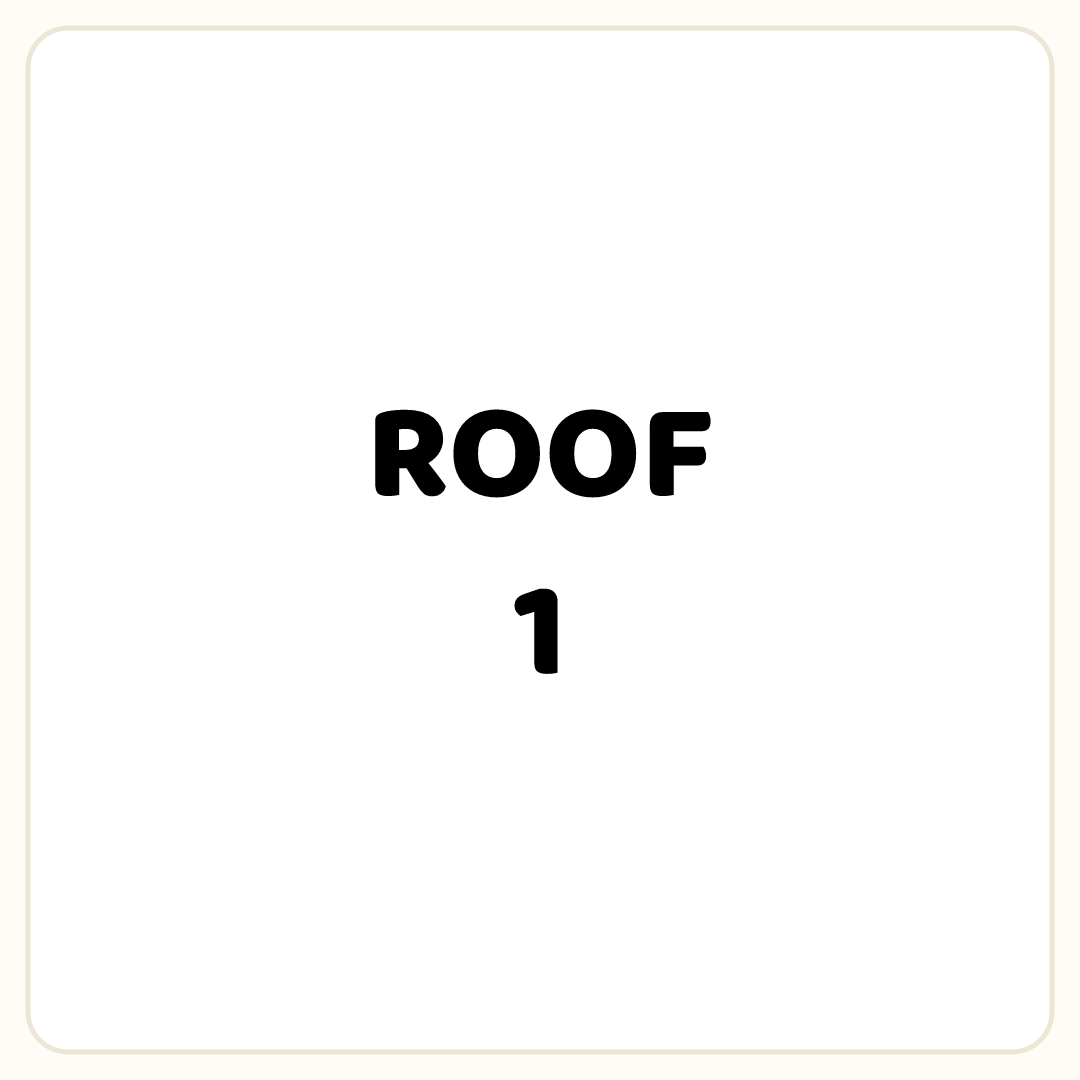 Rebus puzzle: the word &quot;ROOF&quot;, printed directly above the word &quot;1&quot;