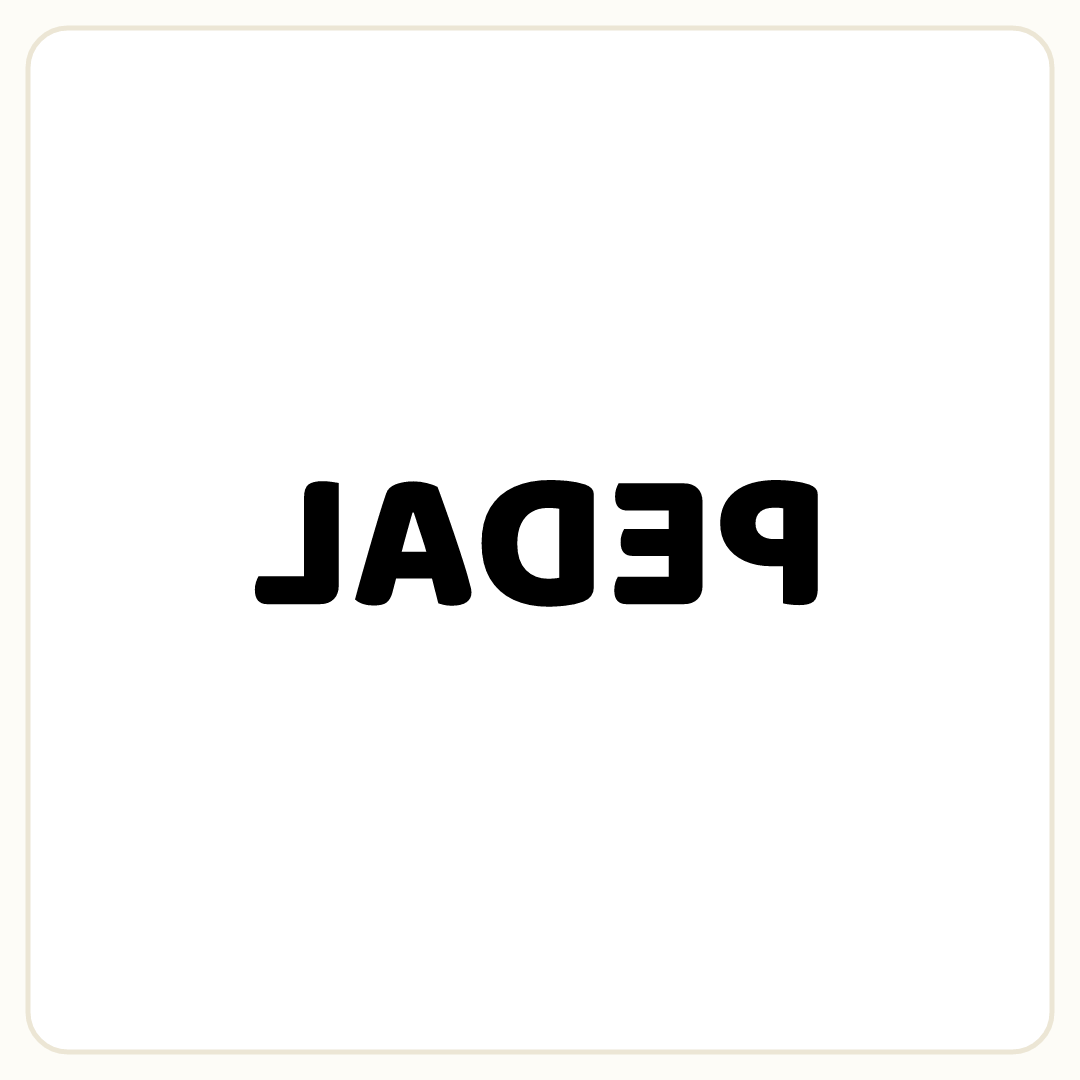 Rebus puzzle: the word &quot;PEDAL&quot; mirrored (written backwards)