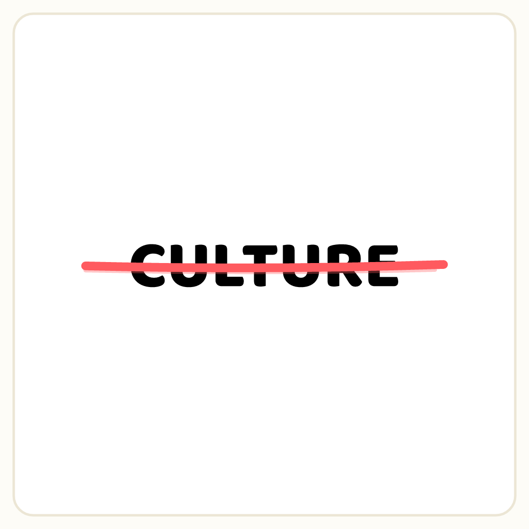 Rebus puzzle: the word &quot;CULTURE&quot; crossed out with a line, slanting to the left