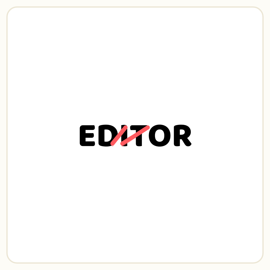 Rebus puzzle: the word &quot;EDITOR&quot; with letters number 3, 4 crossed out