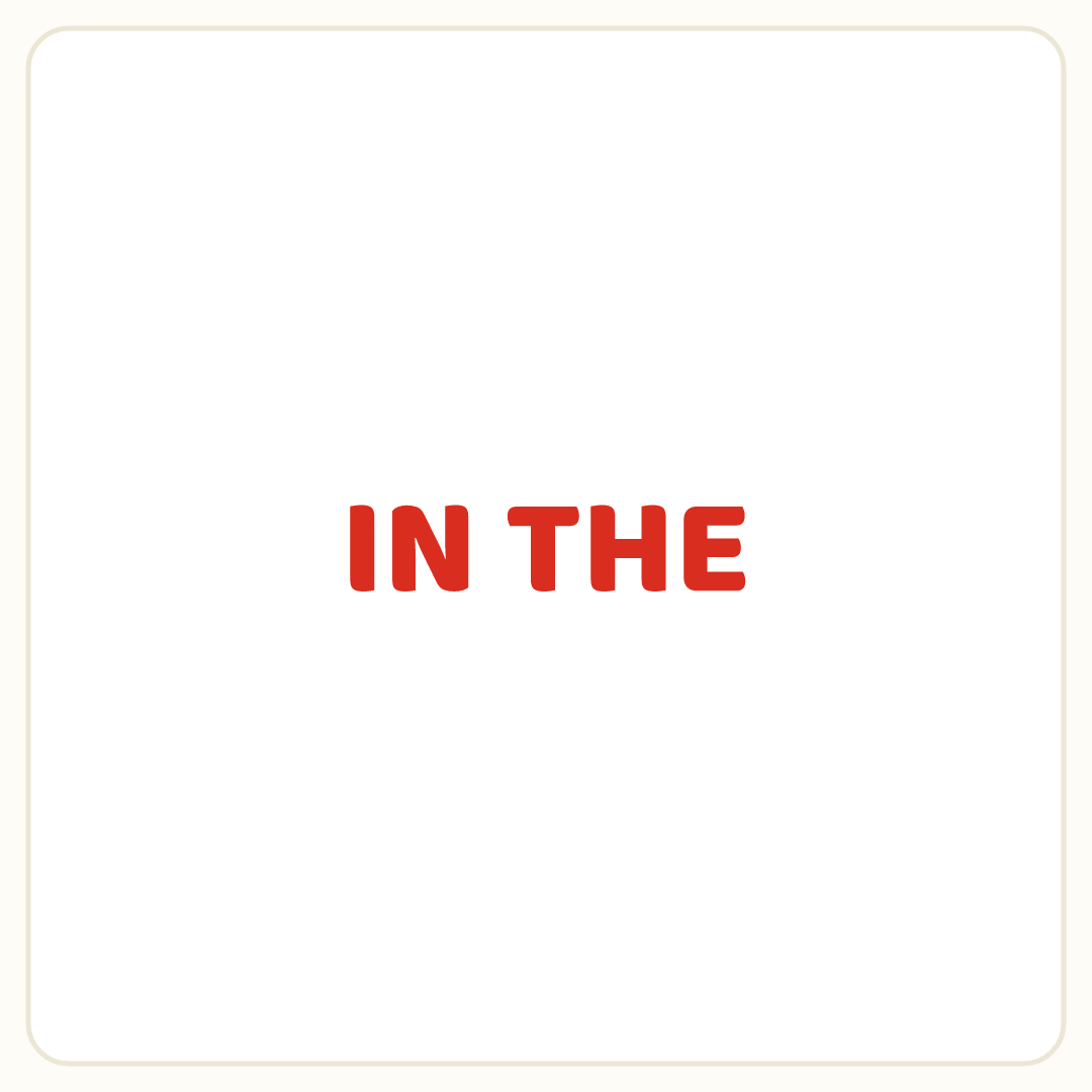 Rebus puzzle: the word &quot;IN THE&quot; printed in red ink