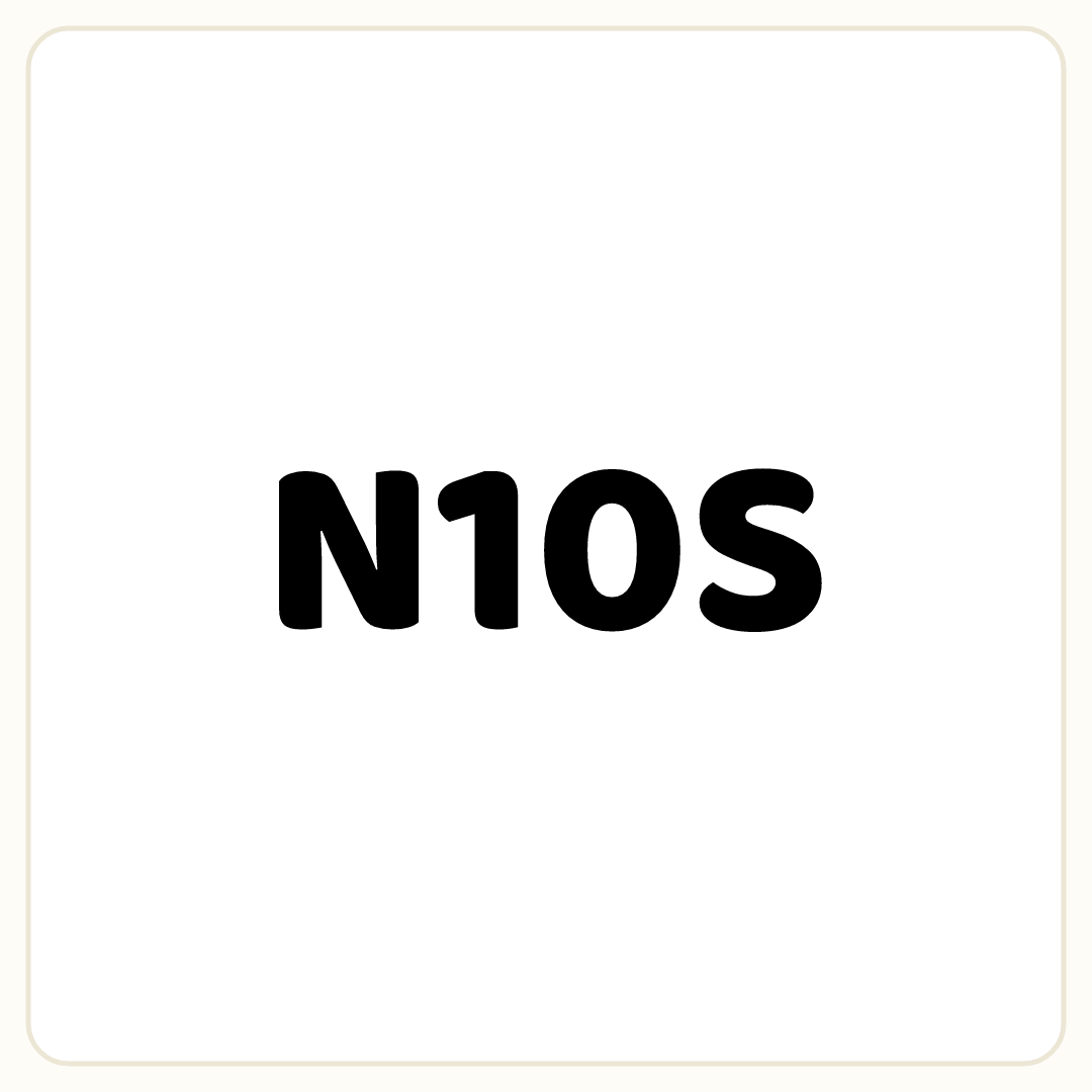 Rebus puzzle: the word &quot;N10S&quot; printed very large