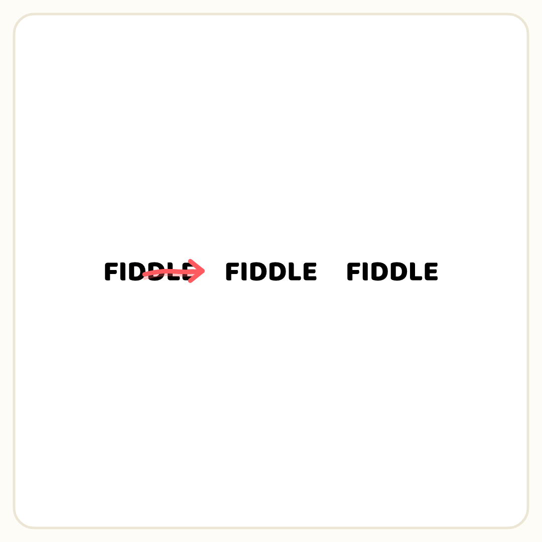 Rebus puzzle: the word &quot;FIDDLE&quot; repeated 3 times in a row; a pencil arrow points at copy number 2