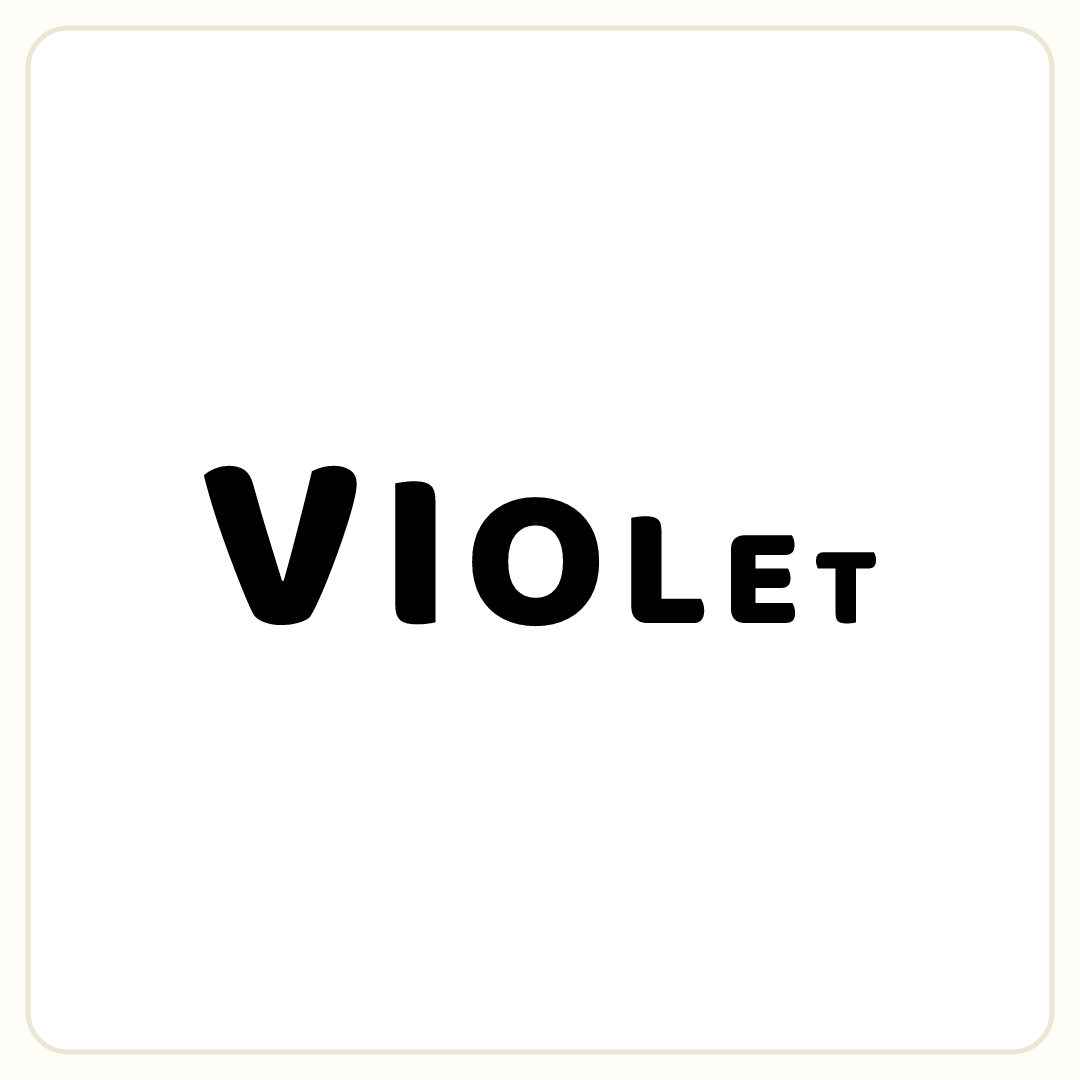 Rebus puzzle: the word &quot;VIOLET&quot; printed very large, with letters shrinking left to right