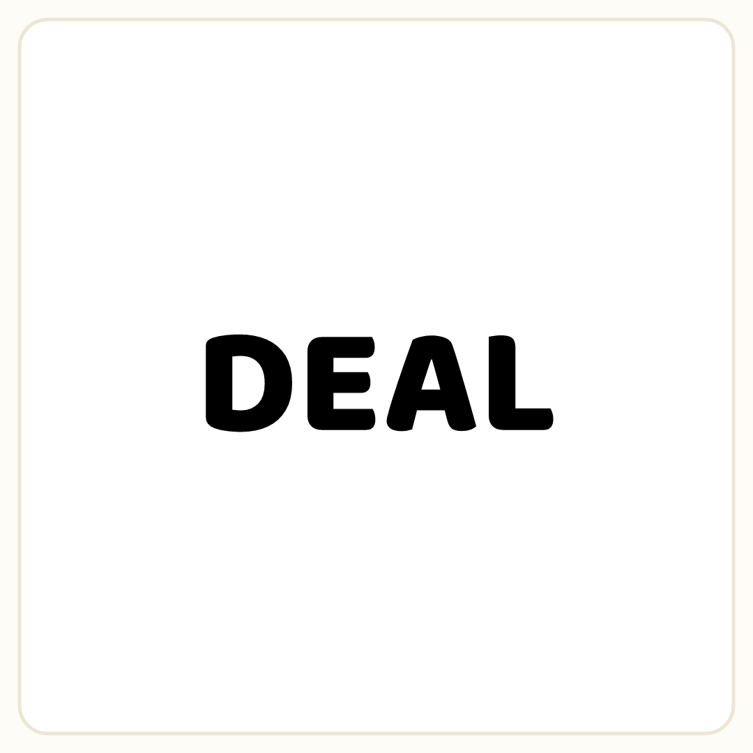 Rebus puzzle: The word DEAL printed in giant letters filling the frame
