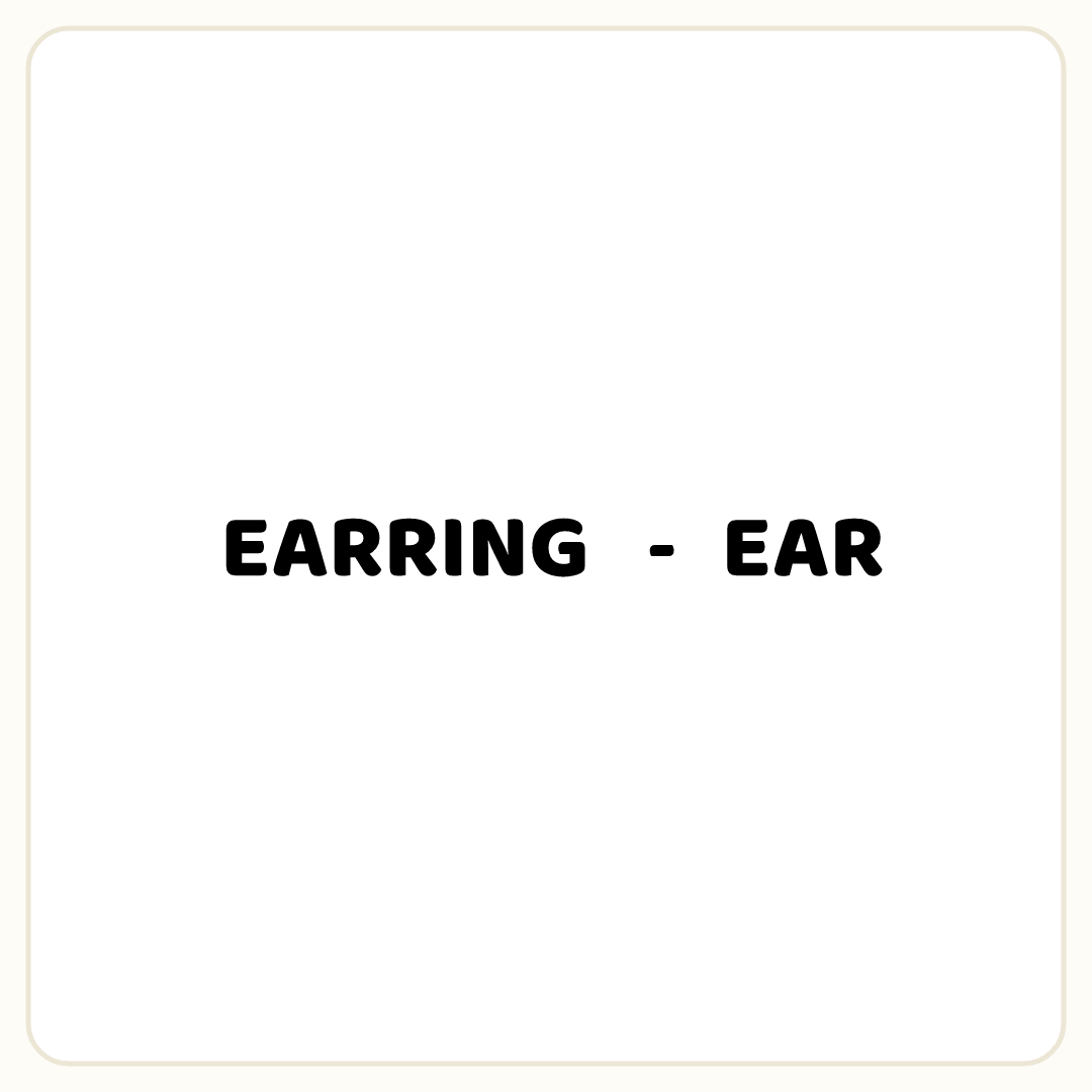 Rebus puzzle: the word &quot;EARRING&quot;, then the symbol &quot;-&quot;, then the word &quot;EAR&quot;