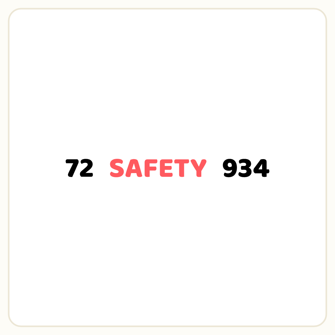 Rebus puzzle: the word &quot;SAFETY&quot; placed inside the word &quot;72934&quot; (splitting it after letter 2)
