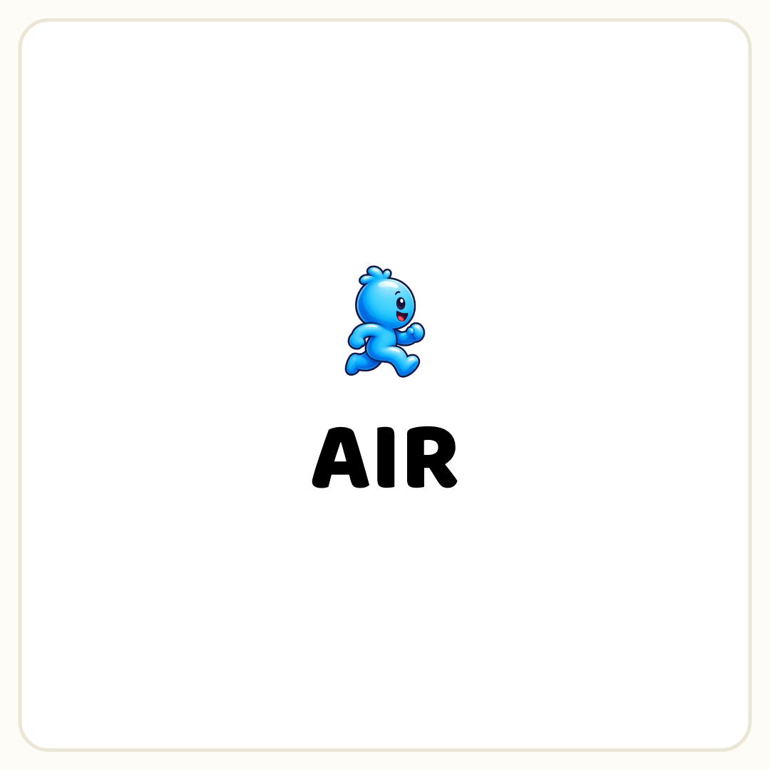 Rebus puzzle: a picture of a walk, printed directly above the word &quot;AIR&quot;
