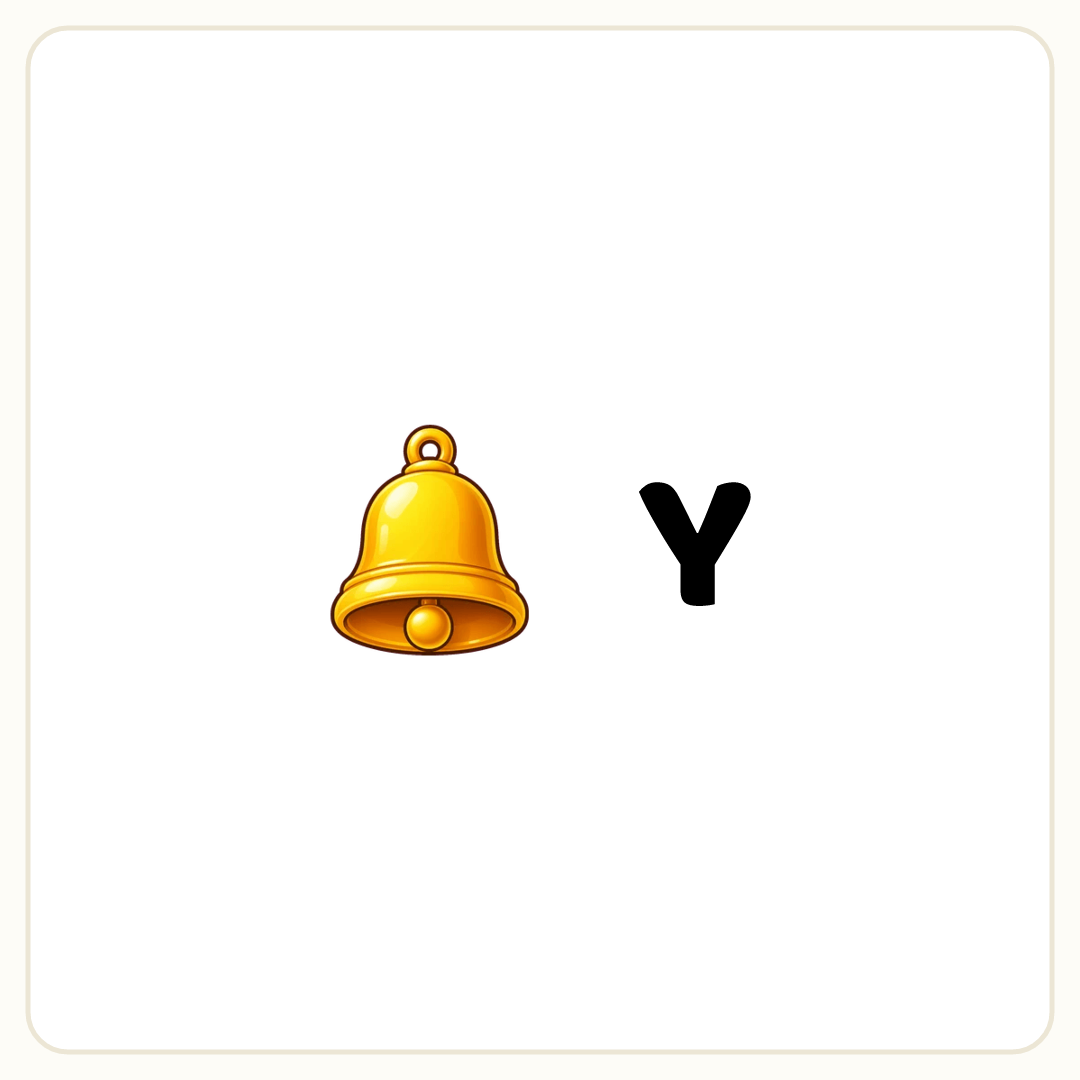 Rebus puzzle: a picture of a bell, then the word &quot;Y&quot;