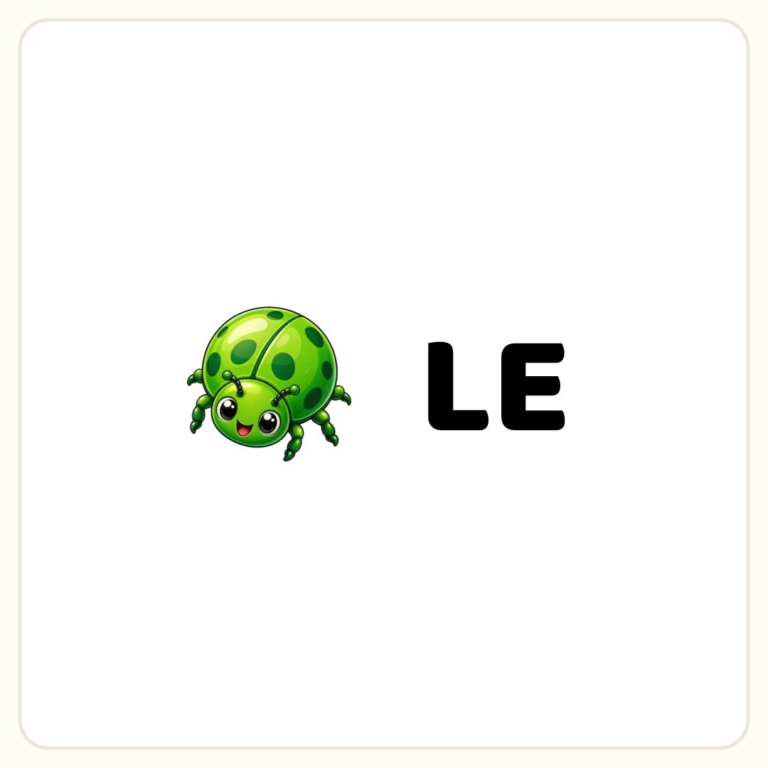Rebus puzzle: a picture of a bug, then the word &quot;LE&quot;