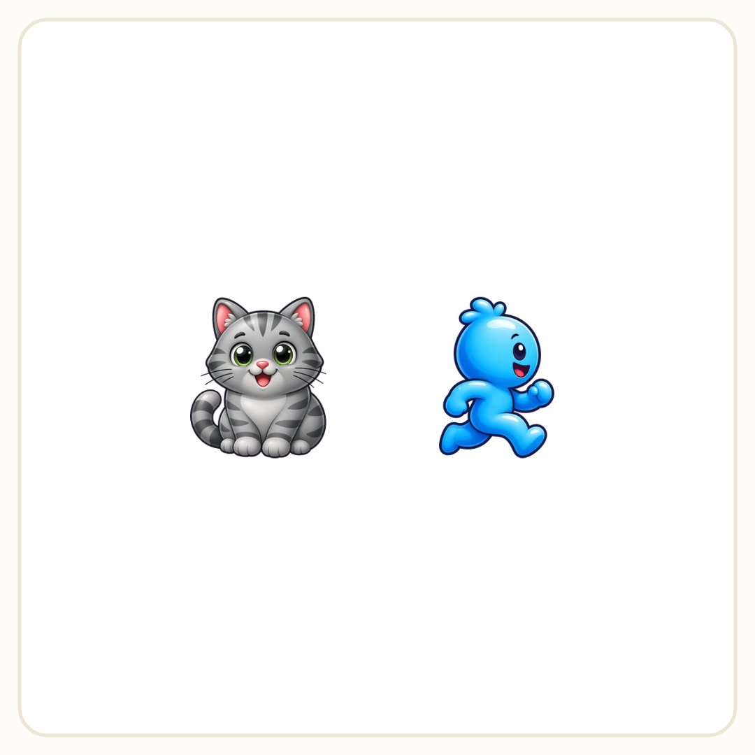 Rebus puzzle: a picture of a cat, then a picture of a walk