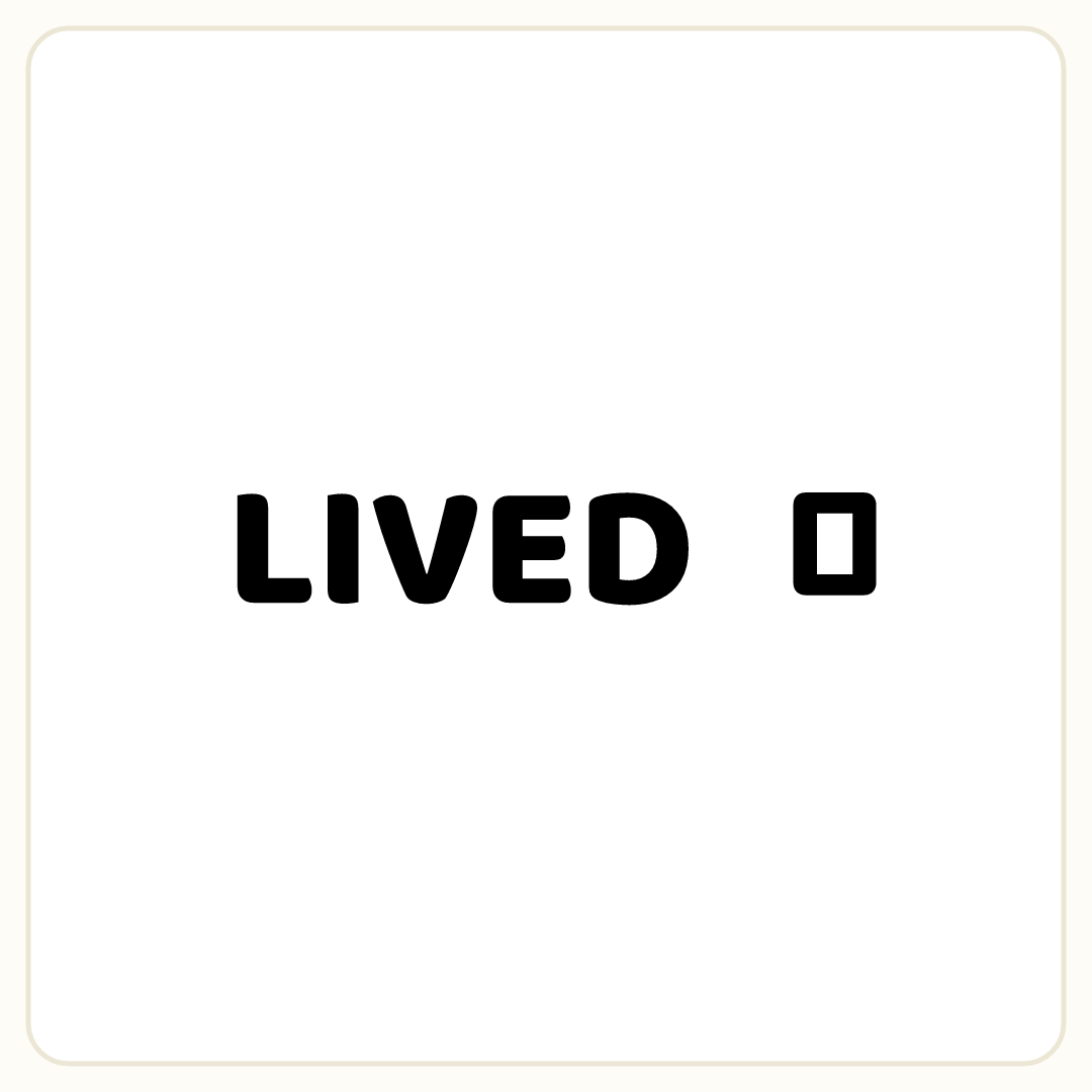 Rebus puzzle: the word &quot;LIVED&quot;, then the symbol &quot;←&quot;