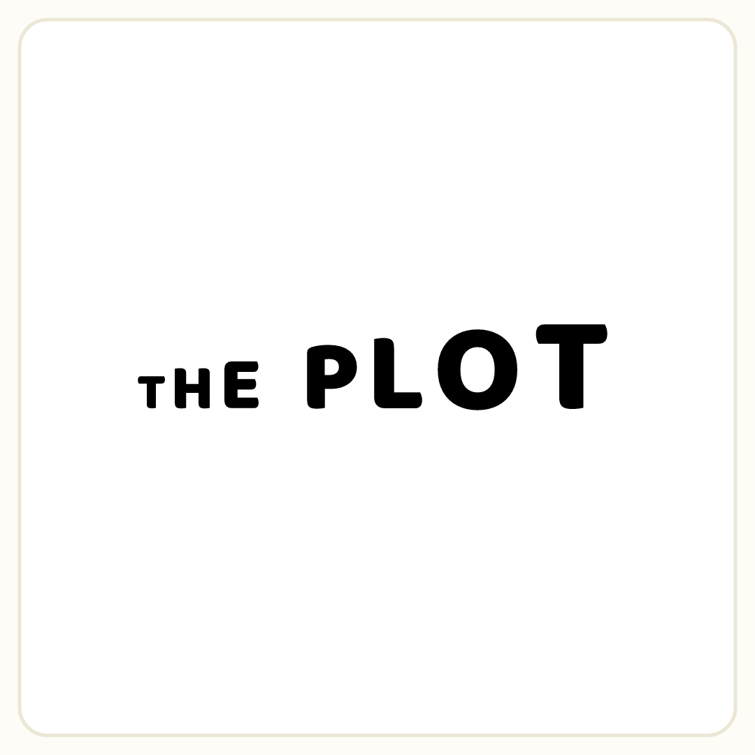 Rebus puzzle: the word &quot;THE PLOT&quot; with letters growing larger left to right