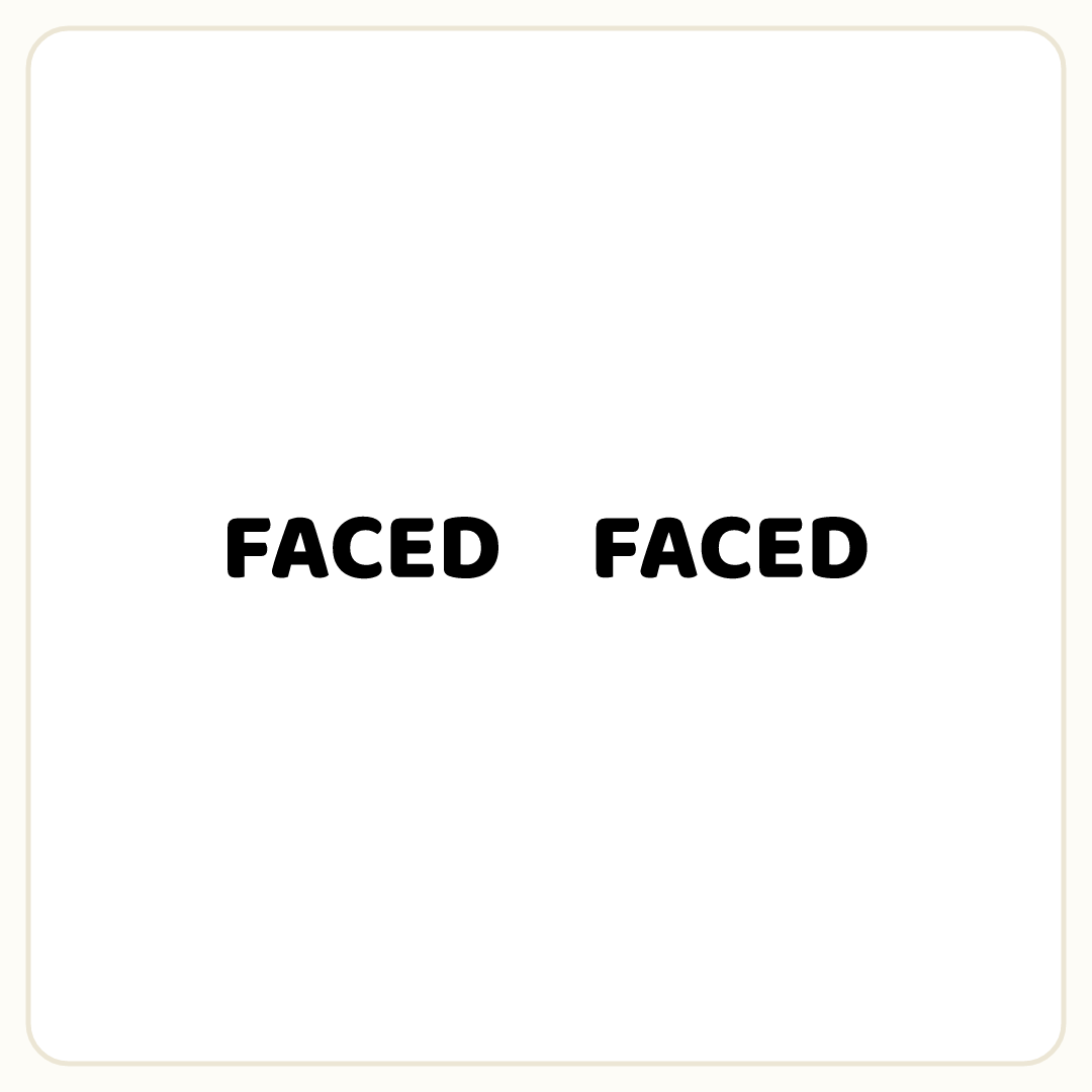 Rebus puzzle: the word &quot;FACED&quot; repeated 2 times in a row